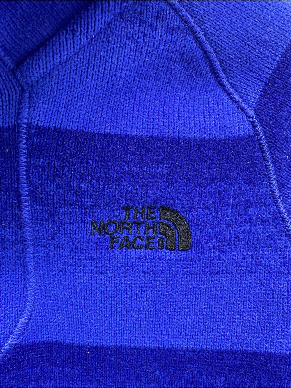 The North Face Women's Blue Striped Half-Zip Hooded Kangaroo Pocket Size S - Picture 4 of 9